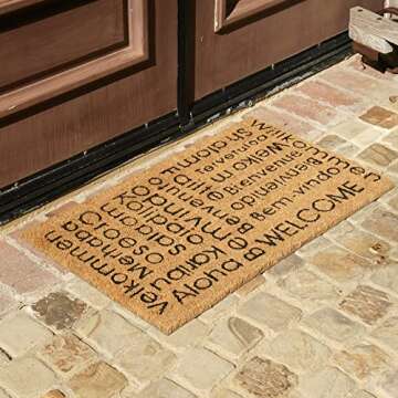 Rubber Cal Multilingual Welcome Doormat - 18x30 Inches