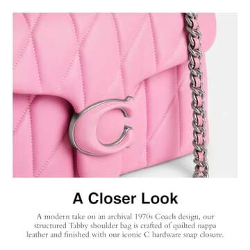Coach Quilted Tabby Shoulder Bag 26 with Chain, Vivid Pink