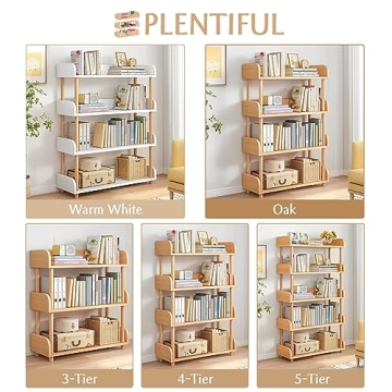 OSCHF 4-Tier Wooden Open Bookcase Modern Stylish Design