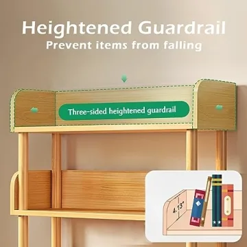 OSCHF 4-Tier Wooden Open Bookcase Modern Stylish Design