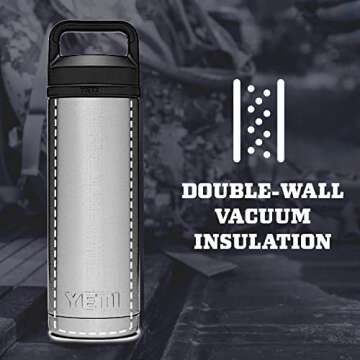 YETI Rambler 18 oz Bottle, Vacuum Insulated, Stainless Steel with Chug Cap, White
