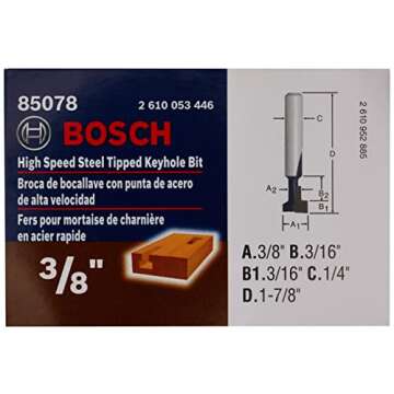 BOSCH 85078 3/8" High Speed Steel Tipped Keyhole Bit