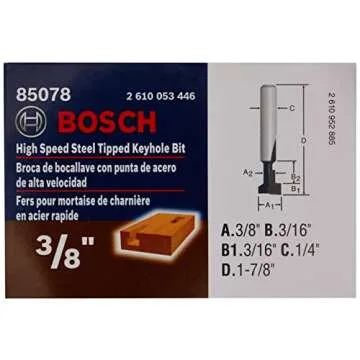 BOSCH 85078 3/8" High Speed Steel Tipped Keyhole Bit