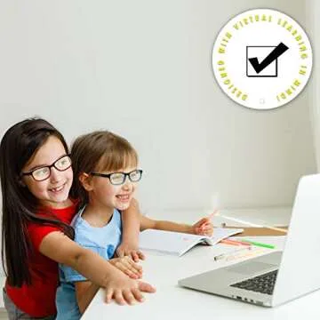 Optix 55 Kids Blue Light Blocking Glasses - Anti Eyestrain - Computer Video Gaming Eyeglasses for Boys & Girls - Bendable & Unbreakable Flexible Blue Square Frame Eye Glasses (Blue)