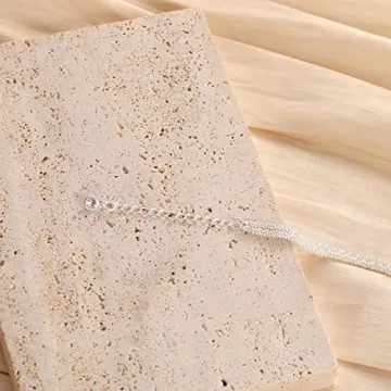 Freekiss Ankle Bracelets for Women, 925 Sterling Silver Ankle Bracelets for Women Layered Waterproof Sparkle Glitter Chain Anklets Cute Dainty Adjustable Stacked Anklet Set Foot Jewelry Gifts