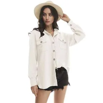 Yanekop Womens Waffle Knit Shacket Fall Jackets Oversized Shirt Jacket Fall Outfits Button Down Shirts 2024 Clothes(A Beige,XL)