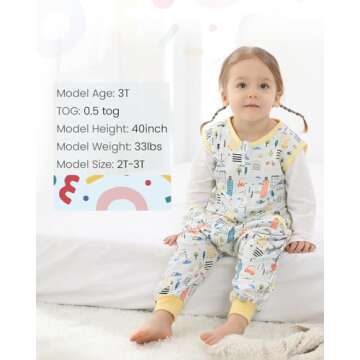 HOMEAL Summer Toddler Sleep Sacks for 12m-7T Kids
