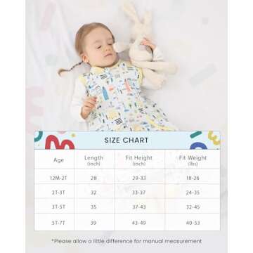 HOMEAL Summer Toddler Sleep Sacks for 12m-7T Kids