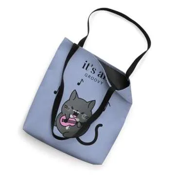 It's All Groovy | Black Kawaii Cat Cozy Mystery Tote Bag