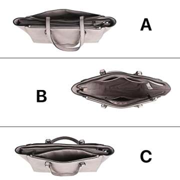 LUCSIS Handbag and Tote Bag for Women, Top Handle Bag，Stylish Briefcase Shoulder Bag Work purse bu...