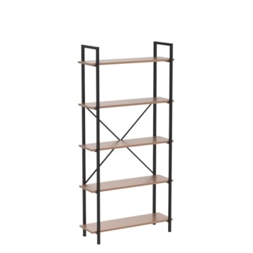 Vlsrka 5 Tier Bookshelf with LED Lights for Modern Homes