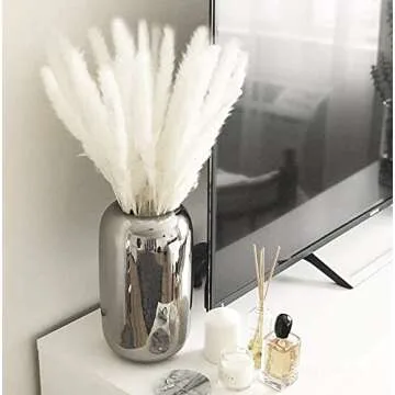 EZDC Dried Pampas Grass Stems for Rustic Boho Decor