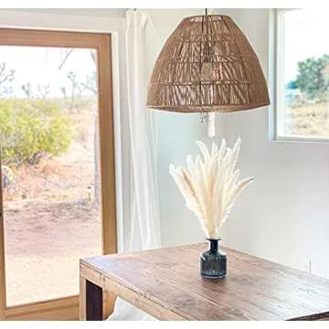 EZDC Dried Pampas Grass Stems for Rustic Boho Decor