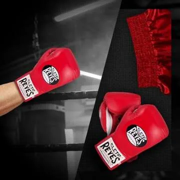 CLETO REYES Safetec Professional Competition Boxing Gloves for Men and Women, MMA, Kickboxing, Muay Thai, Lace Up, 8 oz, Classic Red