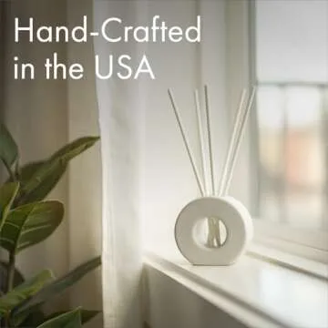 ScentAir Infused Liquidless Reeds | Includes 25 Flameless Reeds and 1 Decorative Vase, White | Essential Oil Aroma Diffuser Sticks | Fresh Spa Scents | Gifting Fragrance | White Tea & Thyme