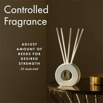 ScentAir Infused Liquidless Reeds | Includes 25 Flameless Reeds and 1 Decorative Vase, White | Essential Oil Aroma Diffuser Sticks | Fresh Spa Scents | Gifting Fragrance | White Tea & Thyme