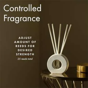 ScentAir Infused Liquidless Reeds | Includes 25 Flameless Reeds and 1 Decorative Vase, White | Essential Oil Aroma Diffuser Sticks | Fresh Spa Scents | Gifting Fragrance | White Tea & Thyme
