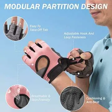 LIFECT Freedom Workout Gloves for Women - Pink & Ergonomic Design