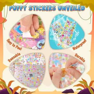 3200+ Stickers for Kids, 3D Puffy Stickers, 64 Different Sheets, Cute Animals Stickers for Boys Girls Teachers, Classroom Reward, Craft Scrapbooking, Party Gift