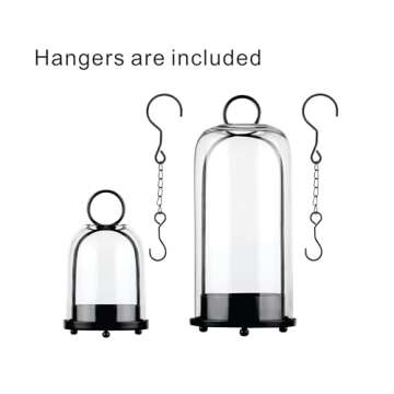 Metal Candle Holder with Glass Dome for Pillar Candle in Set of 2 in Brass Finish