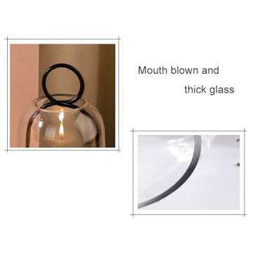 Metal Candle Holder with Glass Dome for Pillar Candle in Set of 2 in Brass Finish