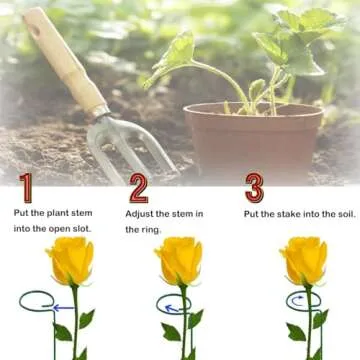 Green 16 inch Single Stem Plant Stakes Flower Support Rings, Pack of 20 Plant Support Stakes, Flower Support Hoops Garden Plant Prop for Amaryllis Orchid Lily Rose Peony Gladiolus