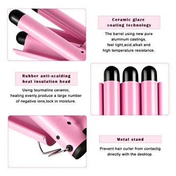 3 Barrel Curling Iron for Effortless Beach Waves