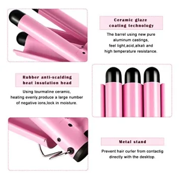 3 Barrel Curling Iron for Effortless Beach Waves