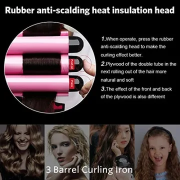 3 Barrel Curling Iron for Effortless Beach Waves