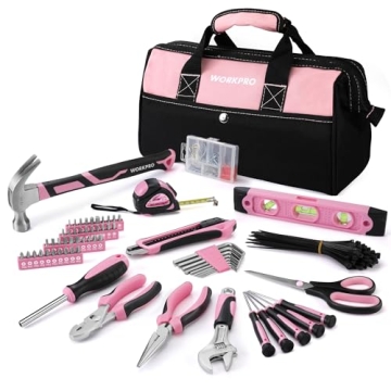 Stylish WORKPRO Pink Tool Kit for Home Repairs and Gifts
