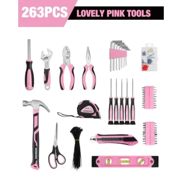 Stylish WORKPRO Pink Tool Kit for Home Repairs and Gifts