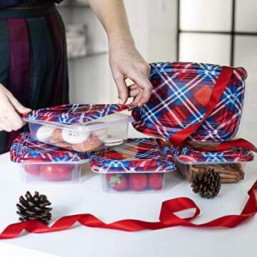 COOK WITH COLOR Containers with Lids, Plastic Food Storage Containers, Present Containers, 10 Lunch Containers, Airtight, Reusable Containers, 33.8 Oz / 1 L.