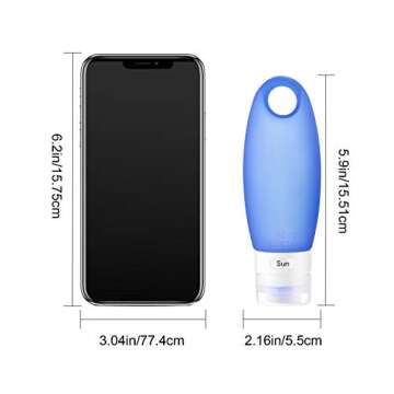 AusKit Travel Bottles TSA Approved Leak Proof, 3.3 OZ Leak Proof Travel Accessories Tube Sets, Refillable Silicone Travel Containers With Shower Lanyard for Shampoo Lotion Soap