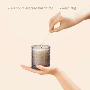 LA JOLIE MUSE Linen Scented Candle 40-Hour Aromatic Burn