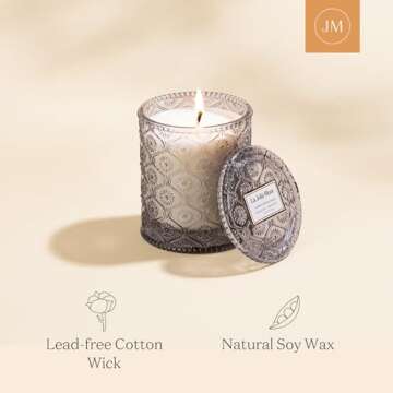 LA JOLIE MUSE Linen Scented Candle 40-Hour Aromatic Burn