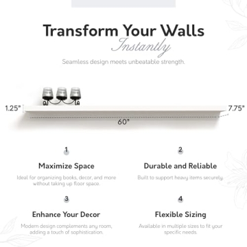 InPlace Contemporary Shelf with Invisible Brackets for Stylish Storage
