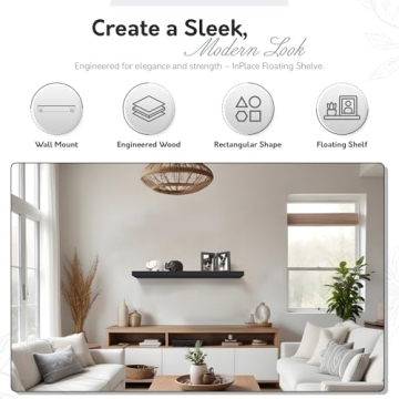 InPlace Contemporary Shelf with Invisible Brackets for Stylish Storage