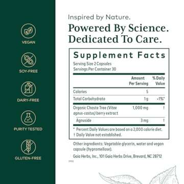 Gaia Herbs Pro Chaste Tree Berry - Herbal Supplements for Menstrual & Menopause Support - Supports H...
