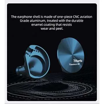 Linsoul 7HZ Timeless AE 14.2mm Planar HiFi in-Ear Earphone with CNC Aluminum Shell, Detachable 2PIN Cable