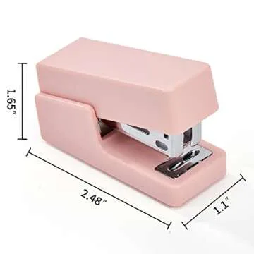 Gevanchi Mini Stapler, 20 Sheet Office Desktop Stapler with 640 Standard Staples and A Staple Remover, Pink…