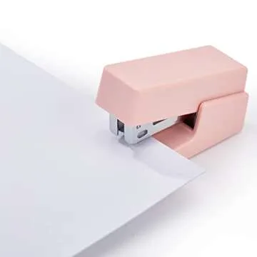 Gevanchi Mini Stapler, 20 Sheet Office Desktop Stapler with 640 Standard Staples and A Staple Remover, Pink…