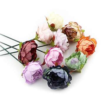 Peony Fake Flower Heads in Bulk Wholesale for Crafts Silk Flower Head Silk Artificial Flowers for Wedding Decoration DIY Decorative Wreath Party Festival Home Decor 15 Pieces 5cm (Champagne)