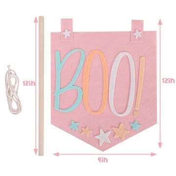 The Pink BOO Gang Banner - Happy Halloween Garden Flag, Fall Wall Decor for Classroom, Cute Autumn Home Decorations | Hanging Wall Banner for Her | Fall Welcome Sign (BOO Banner)