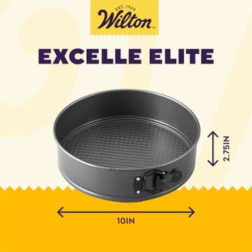 Wilton Excelle Elite Non-Stick Springform Pan - Perfect for Making Cheesecakes, Deep Dish Pizzas, Quiches and More with Easy Release, Steel, 10 x 2.75-Inch