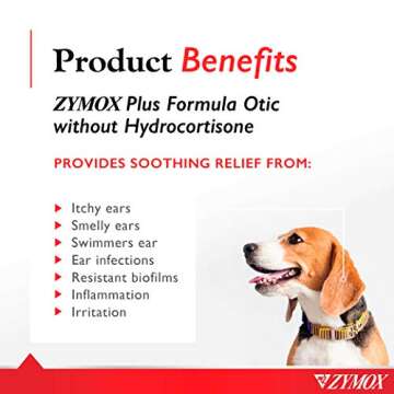 Zymox Advanced Formula Otic Plus Enzymatic Ear Solution for Dogs and Cats Without Hydrocortisone, 1.25oz