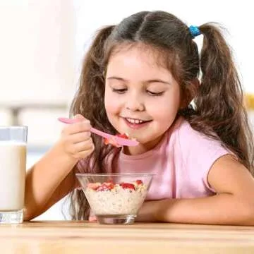 1 PCS Reusable Utensils Set with Case, Camping Utensils Plastic Spoons and Forks Sets for Lunch Box Accessories, Portable Cutlery Set for Kids Adults Travel Picnic Office Lunch Daily Use(Pink)