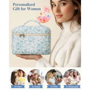 Stylish HBselect Quilted Makeup Bag for Travel and Gifts