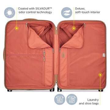 DELSEY PARIS Chatelet Air 2.0 Hardside Luggage Trunk with Spinner Wheels, Angora, Checked-26 Inch Trunk