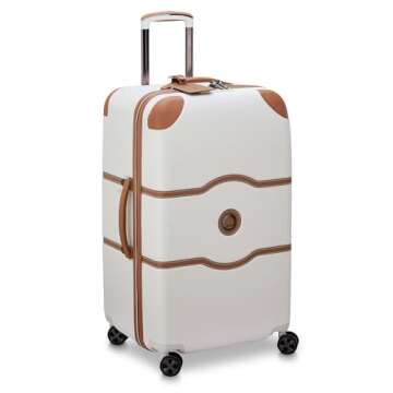 DELSEY PARIS Chatelet Air 2.0 Hardside Luggage Trunk with Spinner Wheels, Angora, Checked-26 Inch Trunk