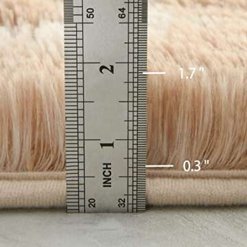 Hutha 6x9 Large Area Rugs for Living Room, Super Soft Fluffy Modern Bedroom Rug, Tie-Dyed Beige Indo...